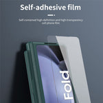 For Samsung Galaxy Z Fold6 5G Kickstand Case Leather+PC Phone Cover with Stylus and Tempered Glass Film