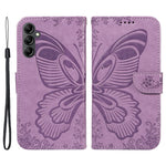 Til Samsung Galaxy A15 4G / 5G Cover PU Læder Flip Præget Sommerfugl Telefoncover med Pung