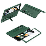 For Samsung Galaxy Z Fold6 5G Kickstand Cover PU Leather+PC Phone Case with Front Screen Film