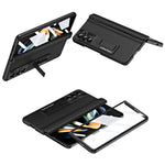 For Samsung Galaxy Z Fold6 5G Kickstand Cover PU Leather+PC Phone Case with Front Screen Film