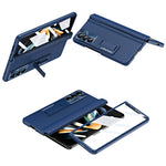 For Samsung Galaxy Z Fold6 5G Kickstand Cover PU Leather+PC Phone Case with Front Screen Film