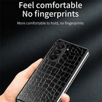For Samsung Galaxy Z Fold6 5G Case Crocodile Texture Leather Coated PC Hard Phone Cover