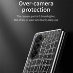 For Samsung Galaxy Z Fold6 5G Case Crocodile Texture Leather Coated PC Hard Phone Cover