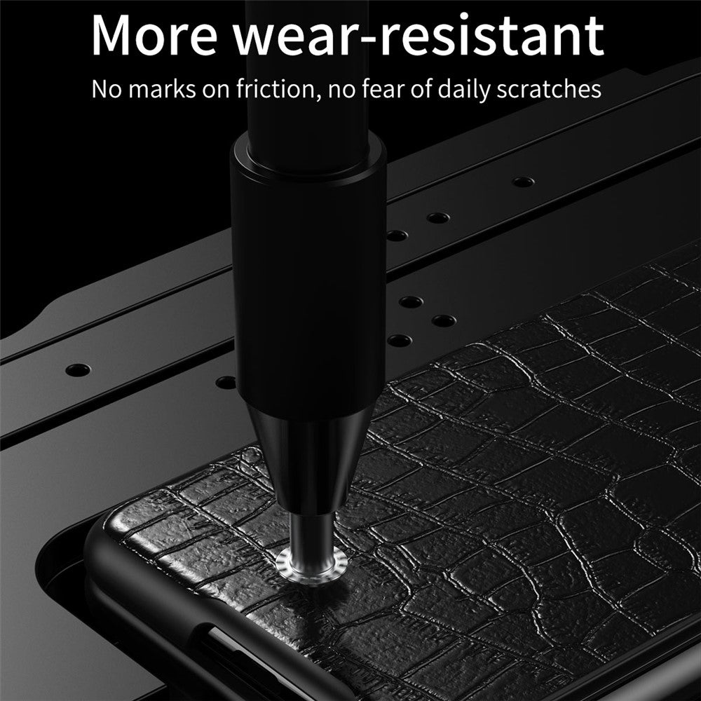 For Samsung Galaxy Z Fold6 5G Case Crocodile Texture Leather Coated PC Hard Phone Cover