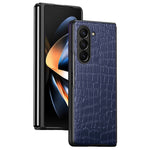 For Samsung Galaxy Z Fold6 5G Case Crocodile Texture Leather Coated PC Hard Phone Cover