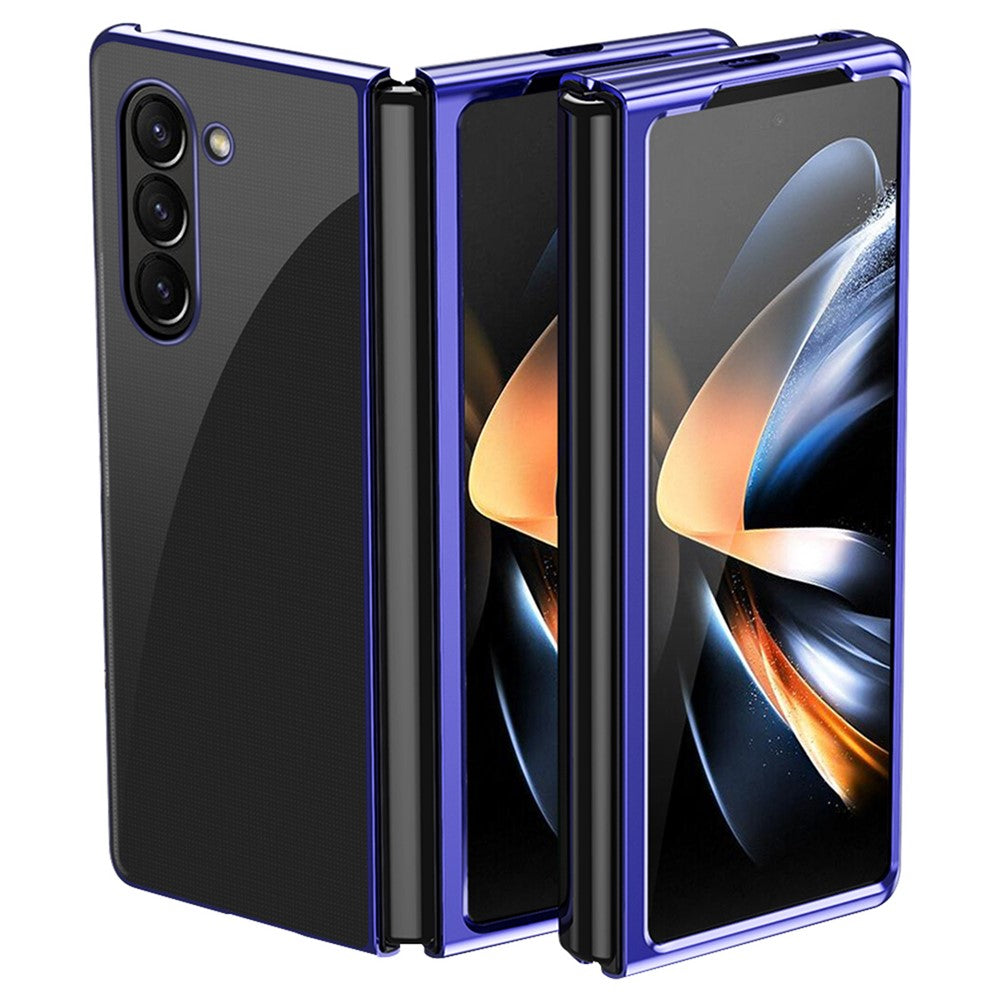 For Samsung Galaxy Z Fold6 5G Case Clear PC Electroplating Hard Phone Cover