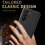 For Samsung Galaxy Z Fold6 5G Case Litchi Texture PU Leather Coated PC Phone Cover