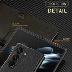 For Samsung Galaxy Z Fold6 5G Case Litchi Texture PU Leather Coated PC Phone Cover