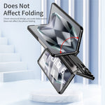 For Samsung Galaxy Z Fold6 5G Kickstand Phone Case PC Folding Cover with Tempered Glass Film + Stylus Pen