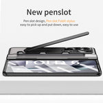 For Samsung Galaxy Z Fold6 5G Kickstand Phone Case PC Folding Cover with Tempered Glass Film + Stylus Pen