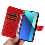 For Xiaomi Redmi Note 13 4G Imprinted Butterfly Pattern   Phone Case PU Leather Flip Phone Cover