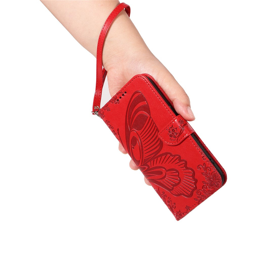 For Xiaomi Redmi Note 13 4G Imprinted Butterfly Pattern   Phone Case PU Leather Flip Phone Cover