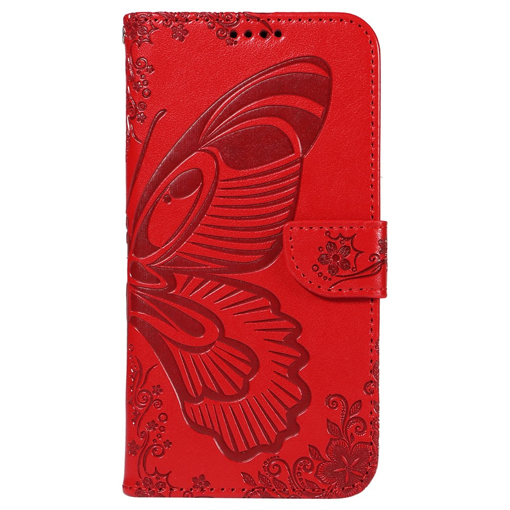 For Xiaomi Redmi Note 13 4G Imprinted Butterfly Pattern   Phone Case PU Leather Flip Phone Cover