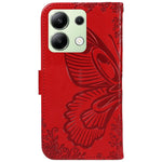 For Xiaomi Redmi Note 13 4G Imprinted Butterfly Pattern   Phone Case PU Leather Flip Phone Cover