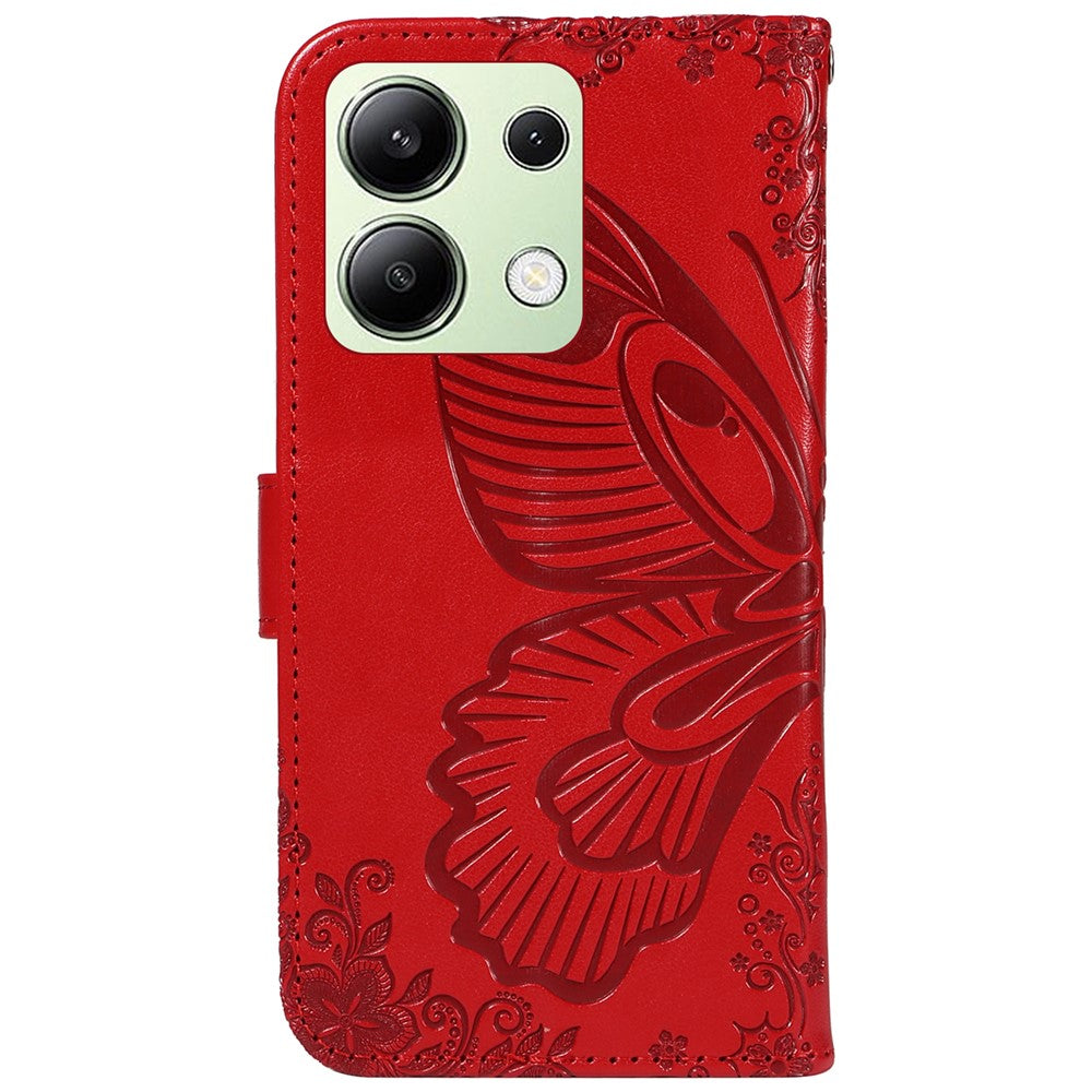 For Xiaomi Redmi Note 13 4G Imprinted Butterfly Pattern   Phone Case PU Leather Flip Phone Cover