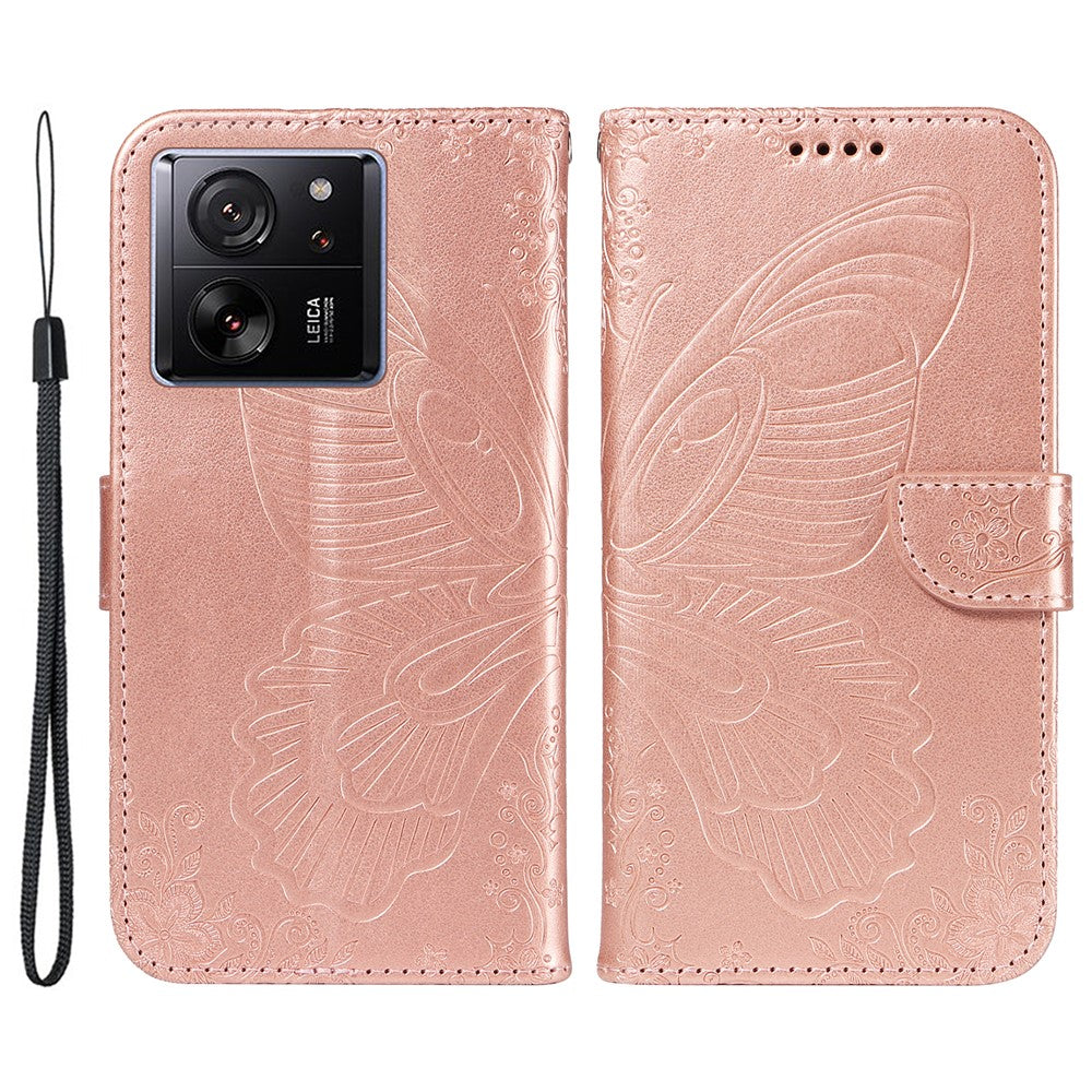 For Xiaomi 13T Pro / 13T / Redmi K60 Ultra Phone Case Butterfly Pattern PU Leather Flip Phone Cover