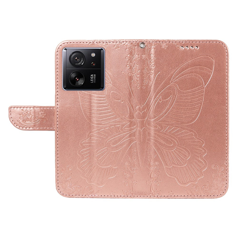 For Xiaomi 13T Pro / 13T / Redmi K60 Ultra Phone Case Butterfly Pattern PU Leather Flip Phone Cover