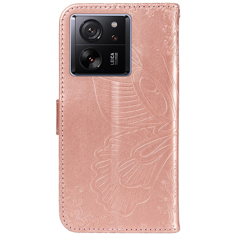 For Xiaomi 13T Pro / 13T / Redmi K60 Ultra Phone Case Butterfly Pattern PU Leather Flip Phone Cover