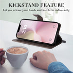 For iPhone 17e / 16e Wallet Case Floral Butterfly Imprinted Leather Phone Cover Stand