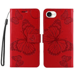 For iPhone 17e / 16e Wallet Case Floral Butterfly Imprinted Leather Phone Cover Stand