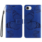 For iPhone 17e / 16e Wallet Case Floral Butterfly Imprinted Leather Phone Cover Stand