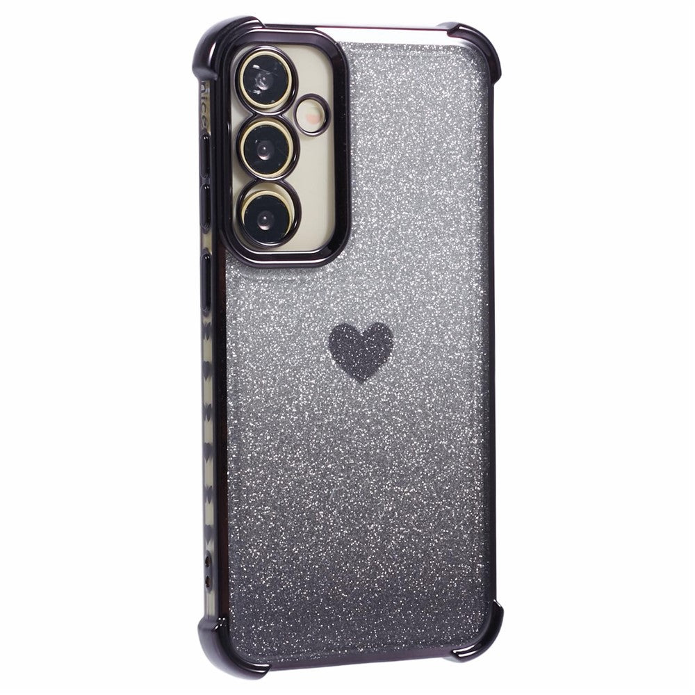 For Samsung Galaxy A34 5G Case Heart Pattern Drop Protection Glitter TPU Phone Cover