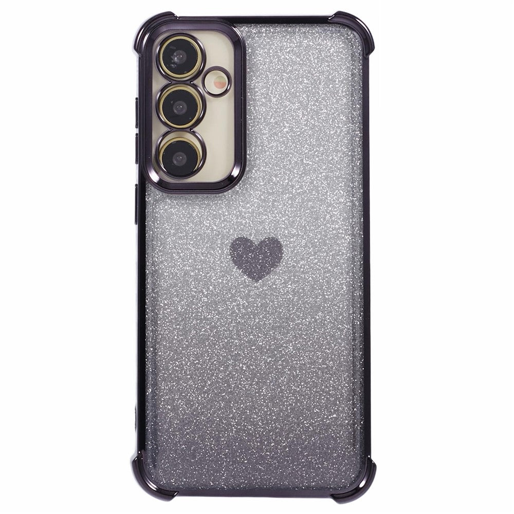 For Samsung Galaxy A34 5G Case Heart Pattern Drop Protection Glitter TPU Phone Cover