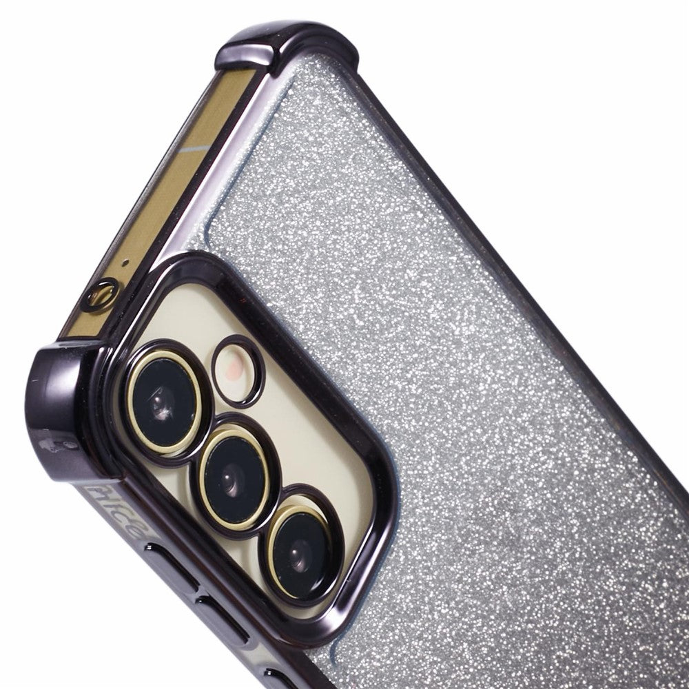 Til Samsung Galaxy A54 5G cover, glitter TPU telefoncover med hjerte-mønster på sidekanten