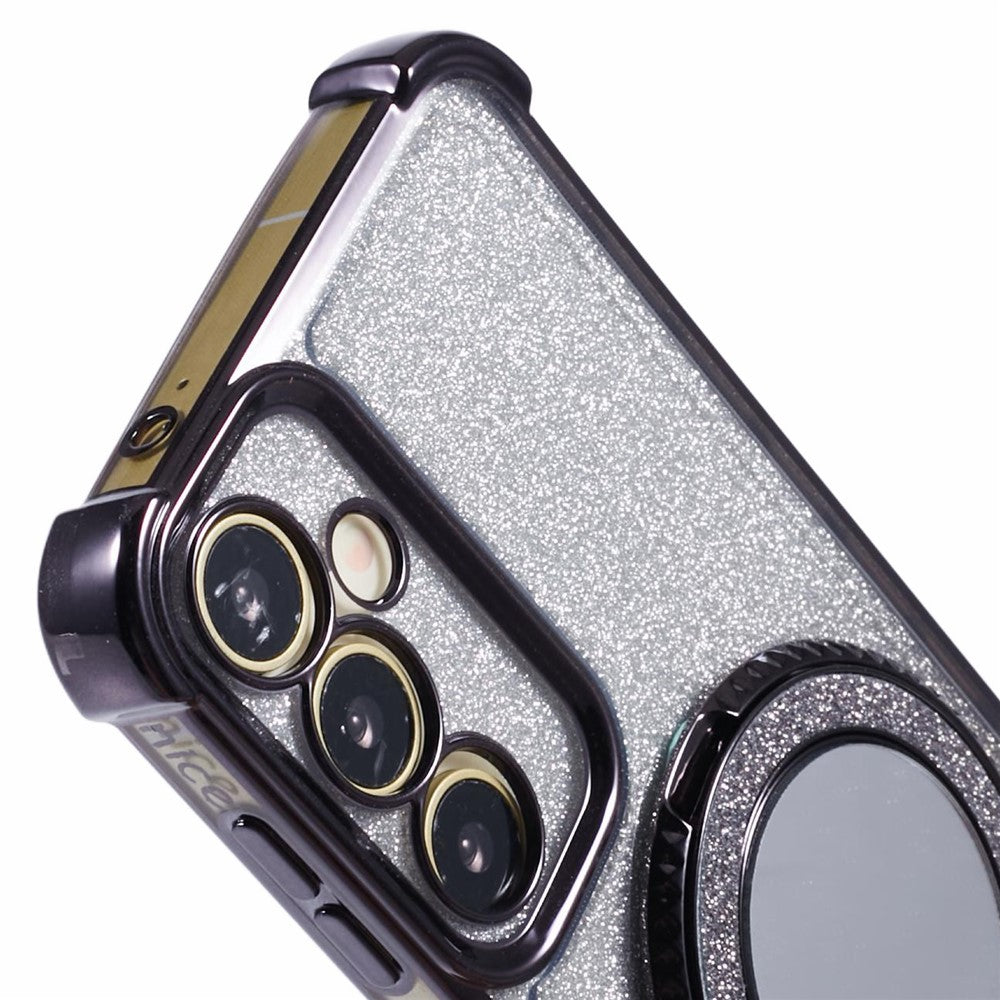 For Samsung Galaxy A54 5G Case TPU Glitter Phone Cover with Kickstand and Mirror