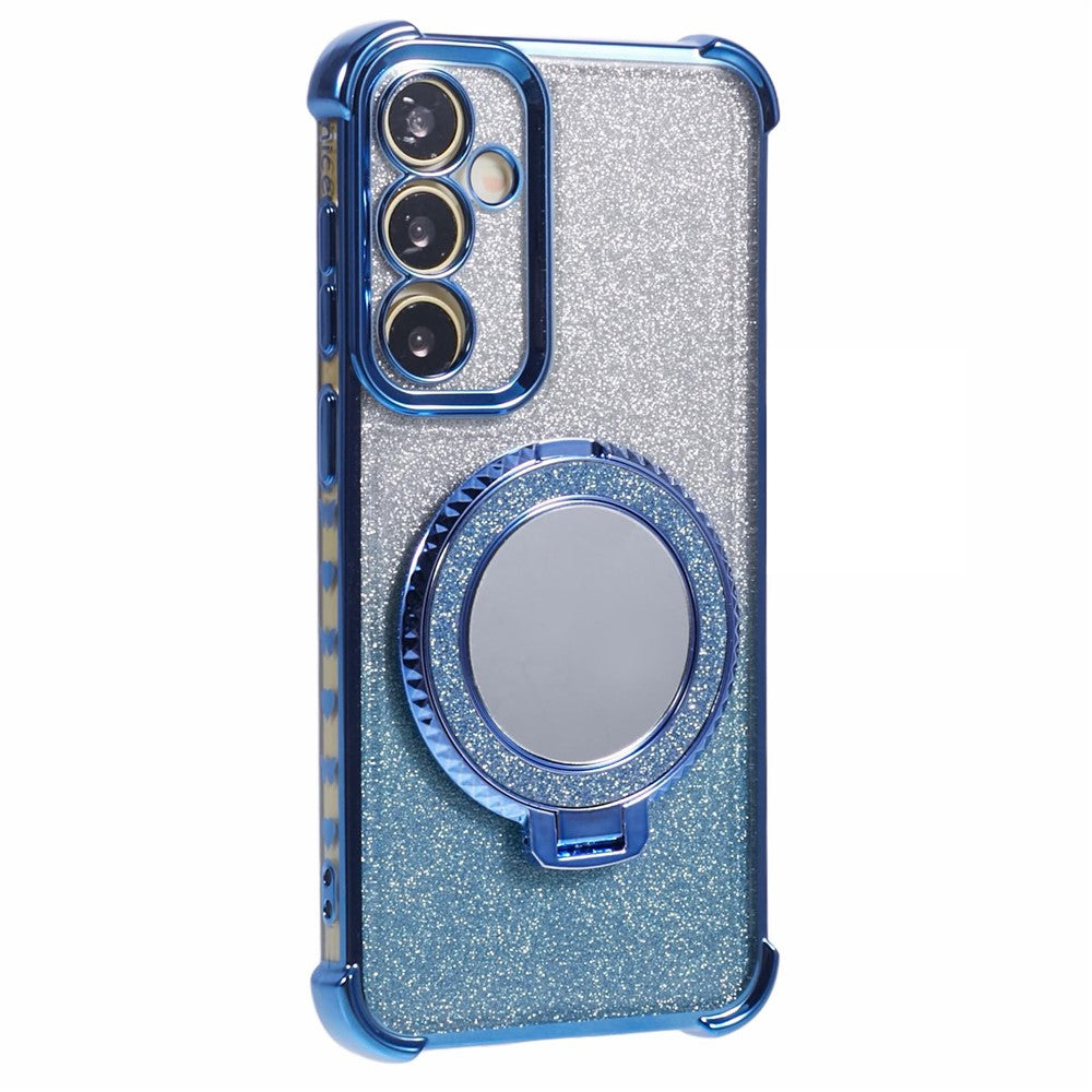 For Samsung Galaxy A54 5G Case TPU Glitter Phone Cover with Kickstand and Mirror