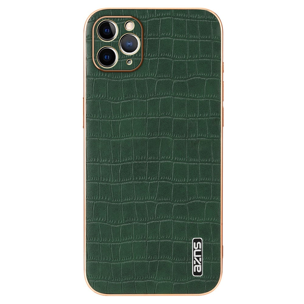 AZNS Til iPhone 11 Pro Max cover Krokodille Tekstur PU+TPU Galvaniseret Telefoncover