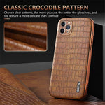 AZNS Til iPhone 11 Pro Max cover Krokodille Tekstur PU+TPU Galvaniseret Telefoncover