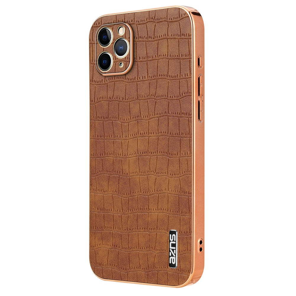 AZNS Til iPhone 11 Pro Max cover Krokodille Tekstur PU+TPU Galvaniseret Telefoncover