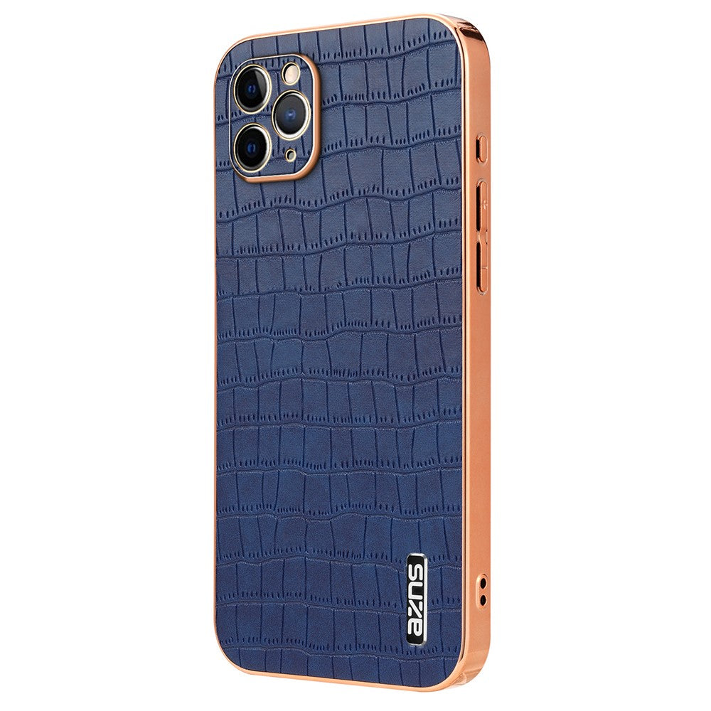 AZNS Til iPhone 11 Pro Max cover Krokodille Tekstur PU+TPU Galvaniseret Telefoncover