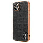 AZNS Til iPhone 11 Pro Max cover Krokodille Tekstur PU+TPU Galvaniseret Telefoncover