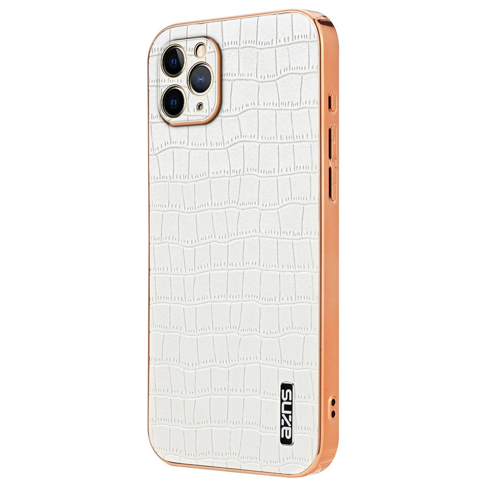 AZNS Til iPhone 11 Pro Max cover Krokodille Tekstur PU+TPU Galvaniseret Telefoncover