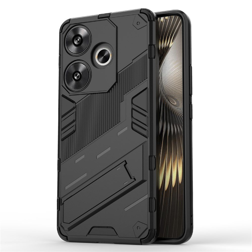 Xiaomi Redmi Turbo 3 5G / Poco F6 5G-skal stötsäkert PC+TPU-mobilskal med stöd