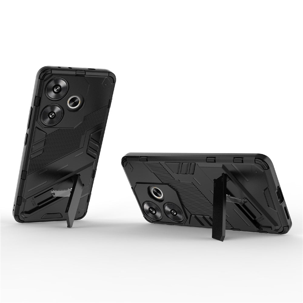 Xiaomi Redmi Turbo 3 5G / Poco F6 5G-skal stötsäkert PC+TPU-mobilskal med stöd