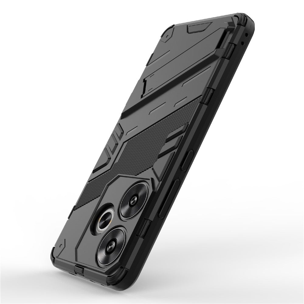 Xiaomi Redmi Turbo 3 5G / Poco F6 5G-skal stötsäkert PC+TPU-mobilskal med stöd