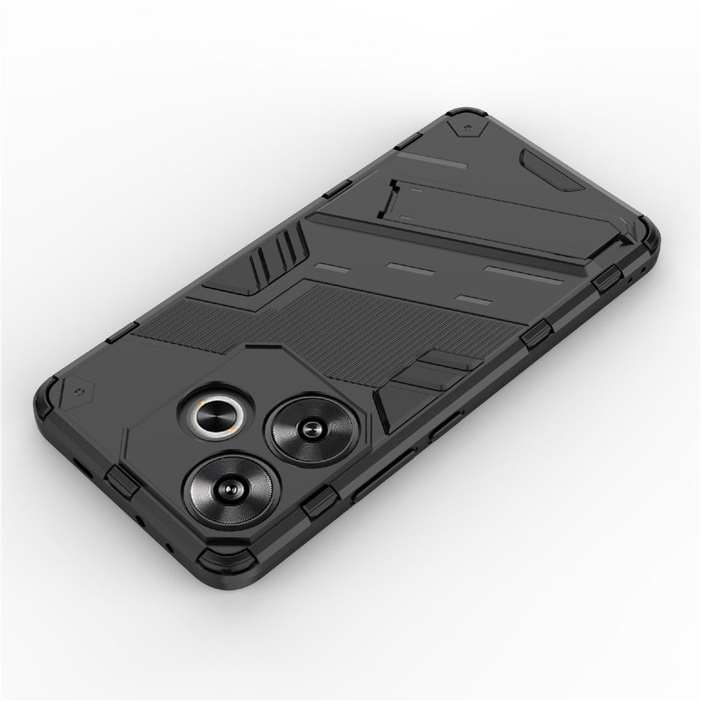 Xiaomi Redmi Turbo 3 5G / Poco F6 5G-skal stötsäkert PC+TPU-mobilskal med stöd