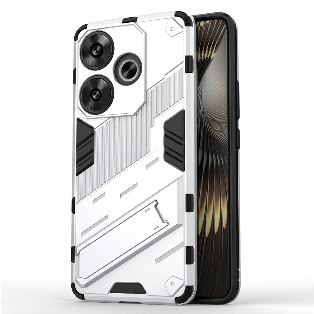 Xiaomi Redmi Turbo 3 5G / Poco F6 5G-skal stötsäkert PC+TPU-mobilskal med stöd