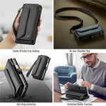 Til Samsung Galaxy Z Fold4 5G Læderetui CASEME C36 Lynlås Flere Kortpladser Telefoncover med Stropper