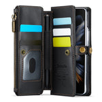 Til Samsung Galaxy Z Fold4 5G Læderetui CASEME C36 Lynlås Flere Kortpladser Telefoncover med Stropper