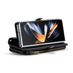 Til Samsung Galaxy Z Fold4 5G Læderetui CASEME C36 Lynlås Flere Kortpladser Telefoncover med Stropper