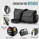 For Samsung Galaxy S23 Ultra Leather Case CASEME C36 Zipper Multiple Card Slots Phone Cover with Straps