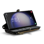 For Samsung Galaxy S23 Ultra Leather Case CASEME C36 Zipper Multiple Card Slots Phone Cover with Straps