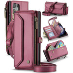 For Samsung Galaxy S23 Ultra Leather Case CASEME C36 Zipper Multiple Card Slots Phone Cover with Straps