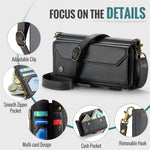 For Samsung Galaxy S24+ Leather Case CASEME C36 Zipper Multiple Card Slots Phone Cover with Straps