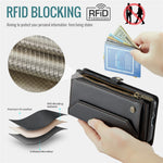 For Samsung Galaxy S24+ Leather Case CASEME C36 Zipper Multiple Card Slots Phone Cover with Straps