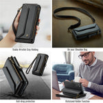 For Samsung Galaxy S24+ Leather Case CASEME C36 Zipper Multiple Card Slots Phone Cover with Straps